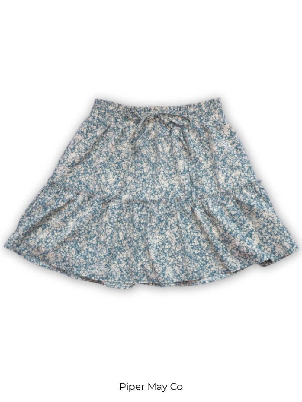 Pepper Crane Floral Mini Skirt Small Elastic Waist Neutral Feminine